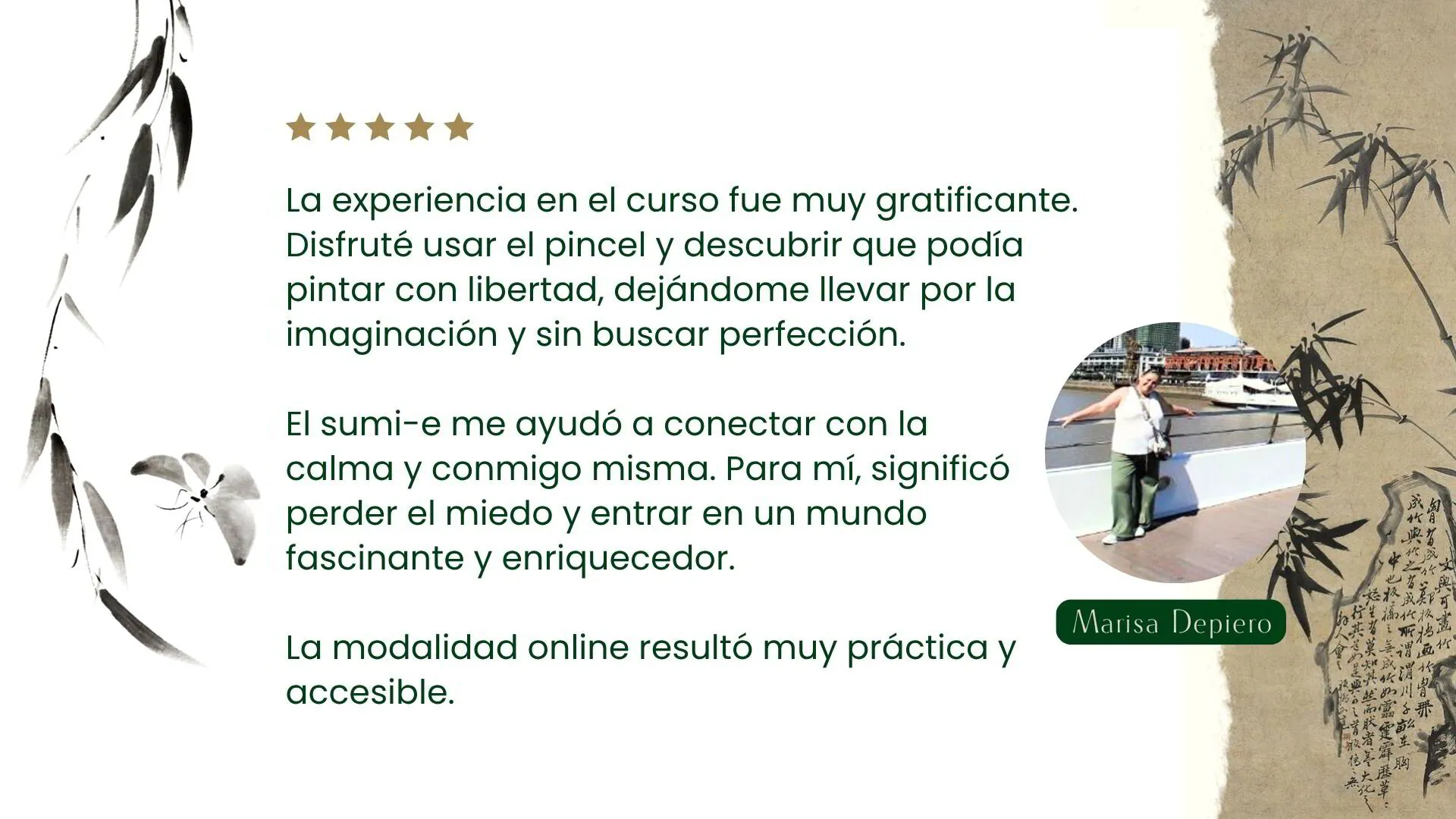 Testimonio de una alumna del curso Iniciación al Sumi-e
